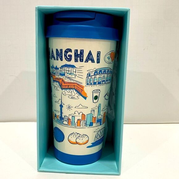 Starbucks Been There Series 16oz Tumbler Shanghai City China Blue New With Tags - Picture 2 of 13